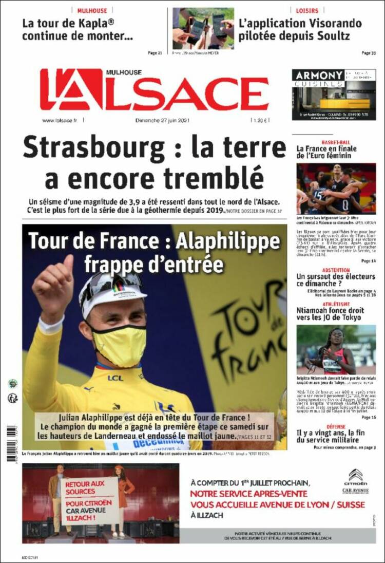 Portada de Journal L'Alsace (France)