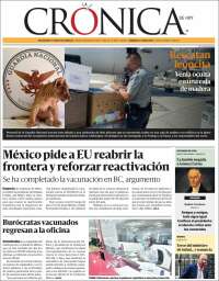 Portada de La Crónica de Hoy (México)