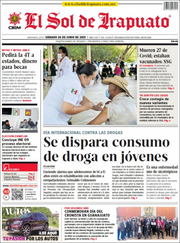 Portada de El Sol de Irapuato (Mexico)