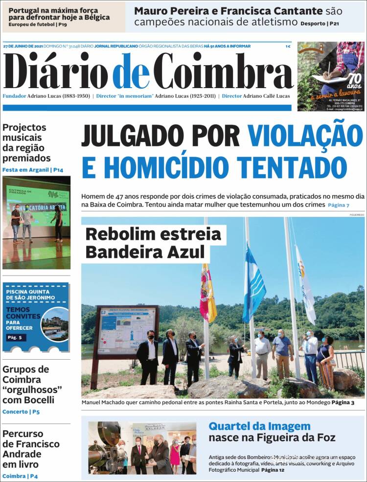 Portada de Diário de Coimbra (Portugal)