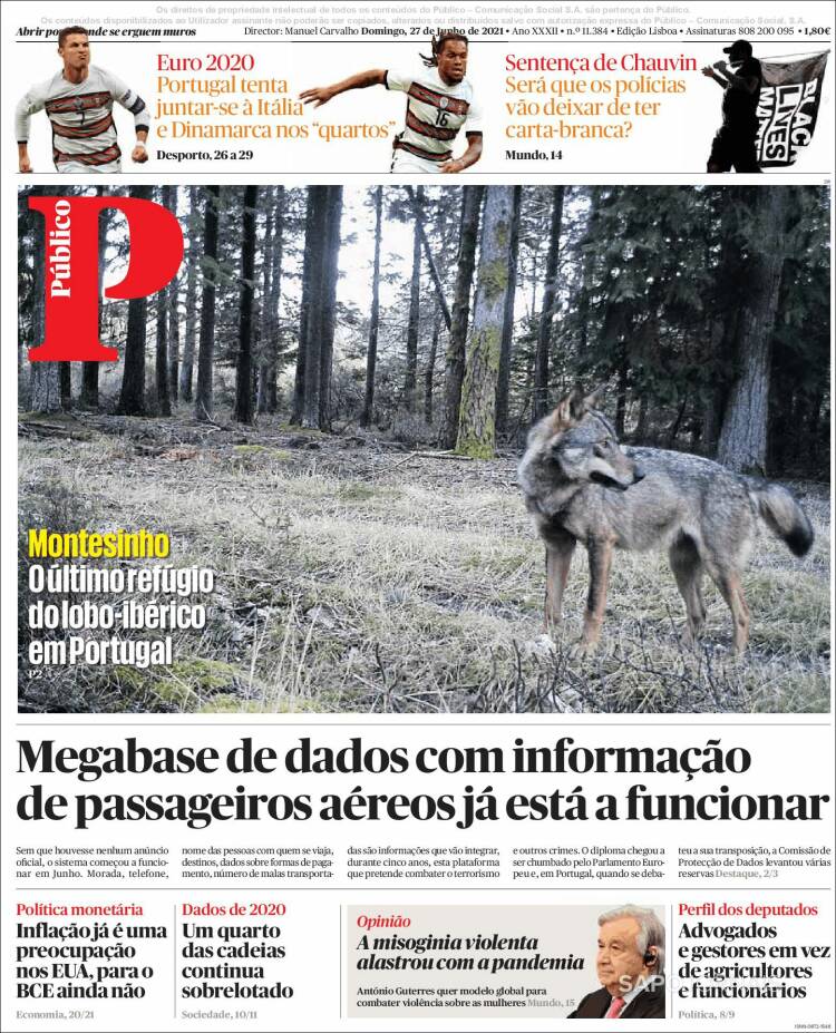 Portada de Público (Portugal)