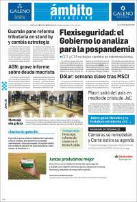 Portada de Diario Ambito Financiero (Argentina)