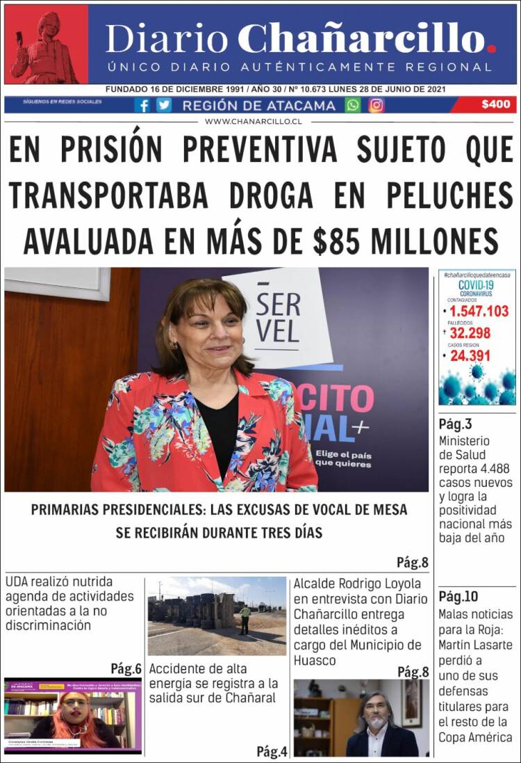 Portada de Diario Chañarcillo (Chile)