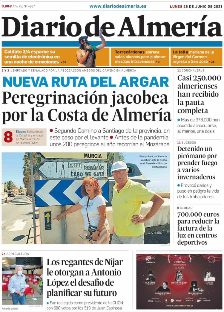 Portada de Diario de Almería (España)