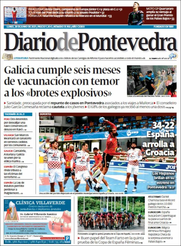 Portada de Diario de Pontevedra (España)