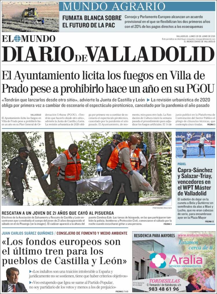 Portada de Diario de Valladolid (España)