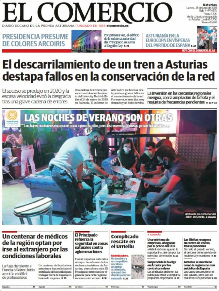 Portada de El Comercio (España)