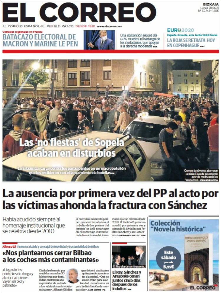 Portada de El Correo (España)