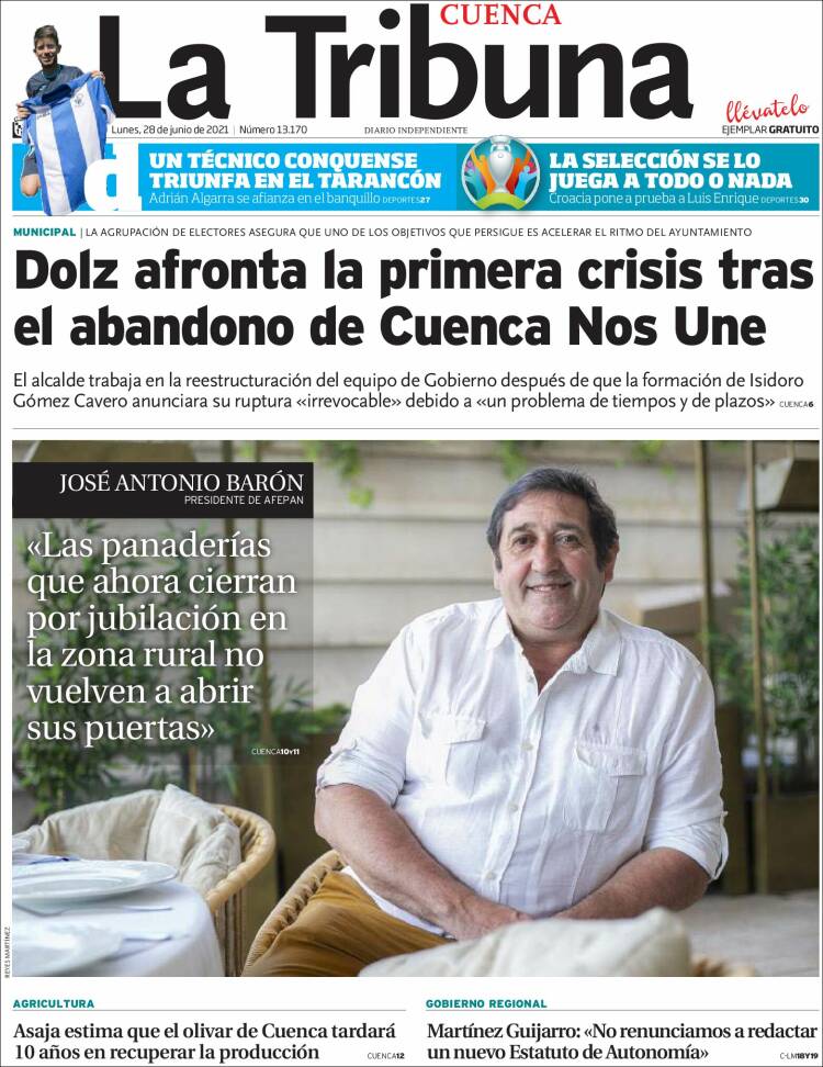 Portada de La Tribuna de Cuenca (España)