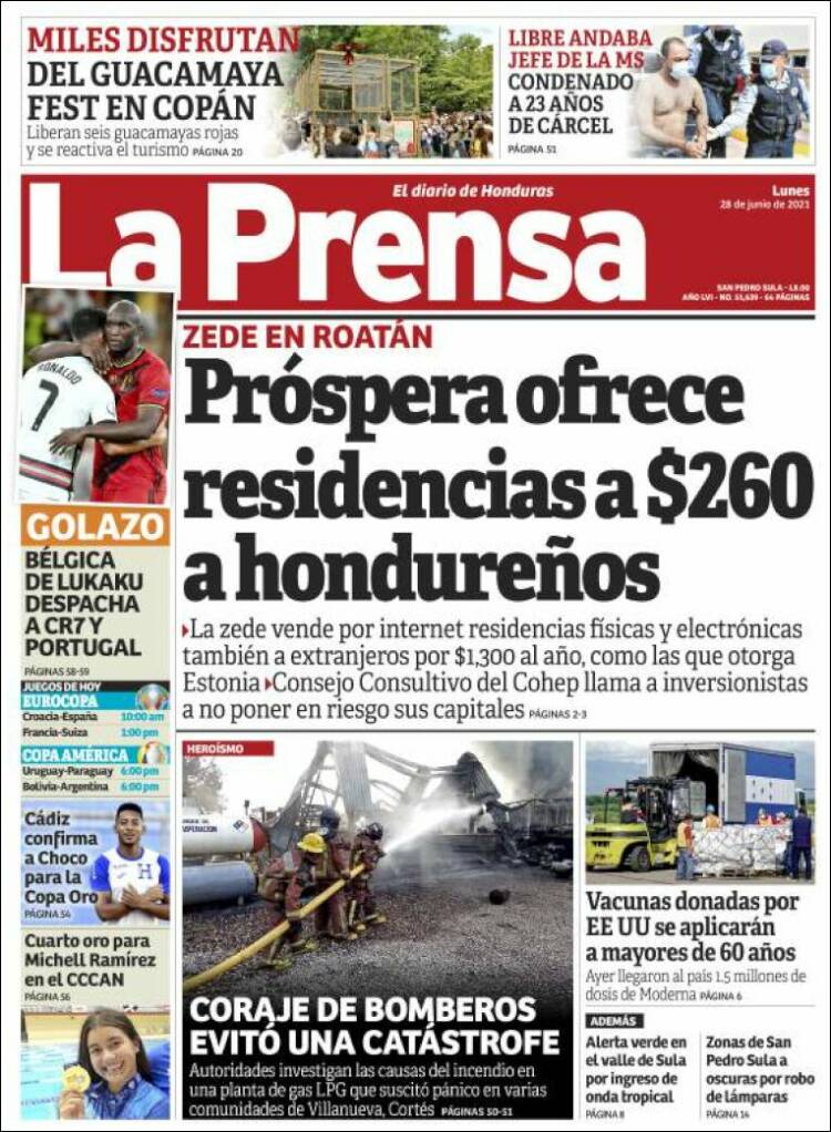 Portada de La Prensa (Honduras)