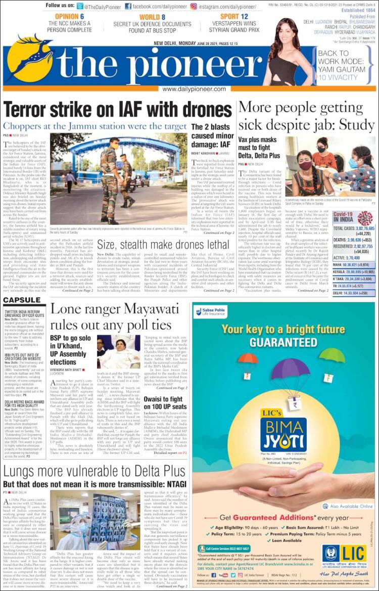 Portada de The Pioneer (India)