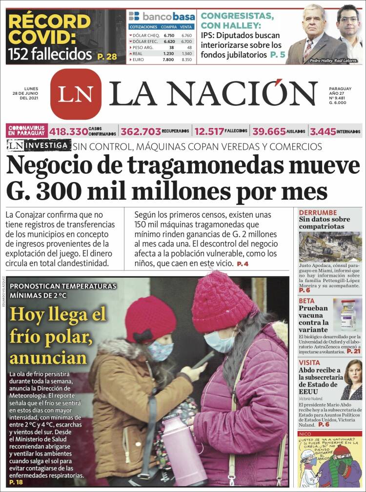 Portada de La Nación (Paraguay)