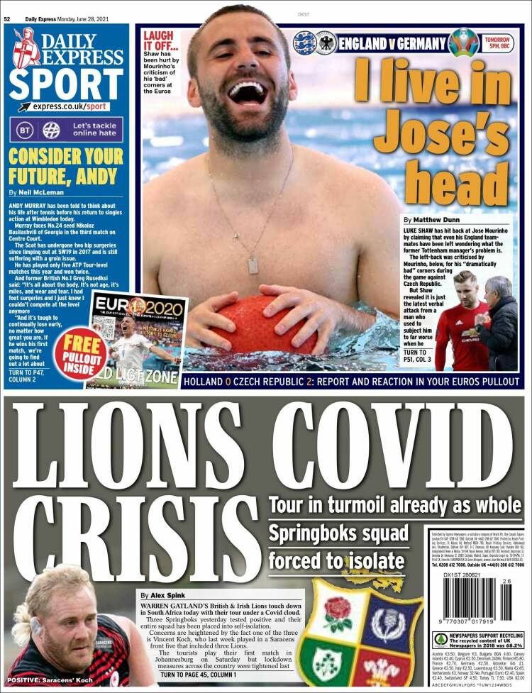 Portada de Express Sport (Reino Unido)