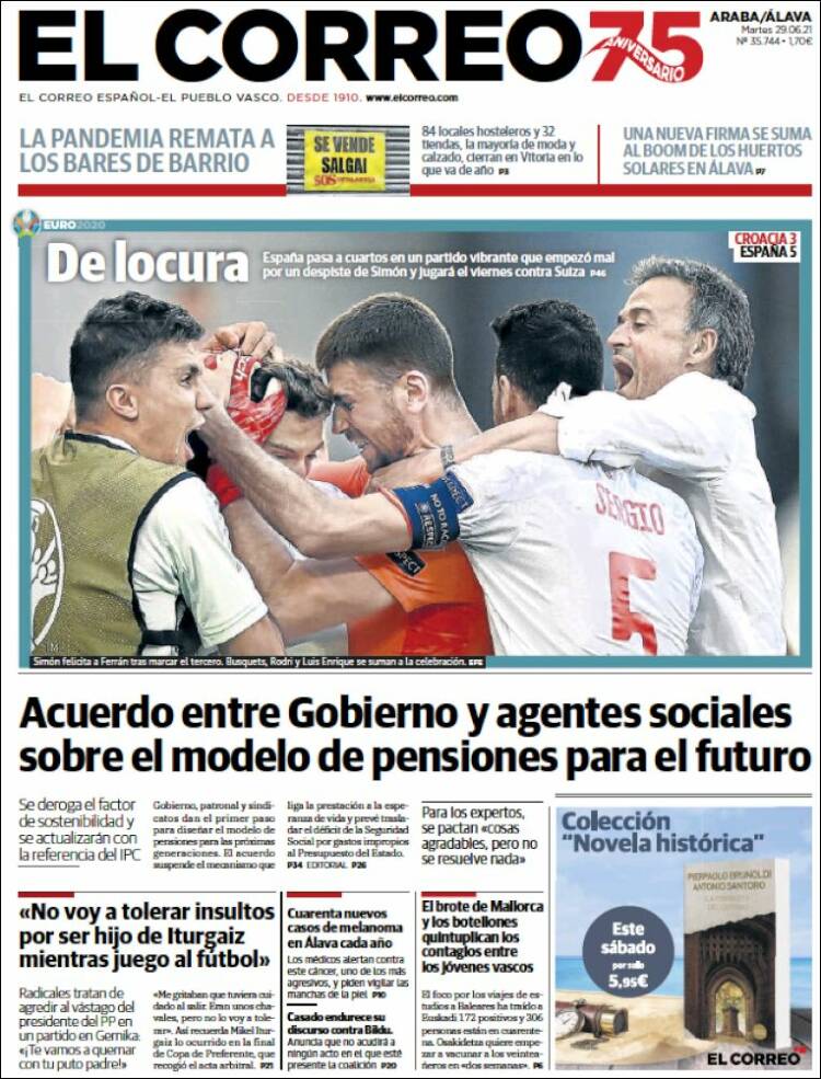 Portada de El Correo - Álava (España)