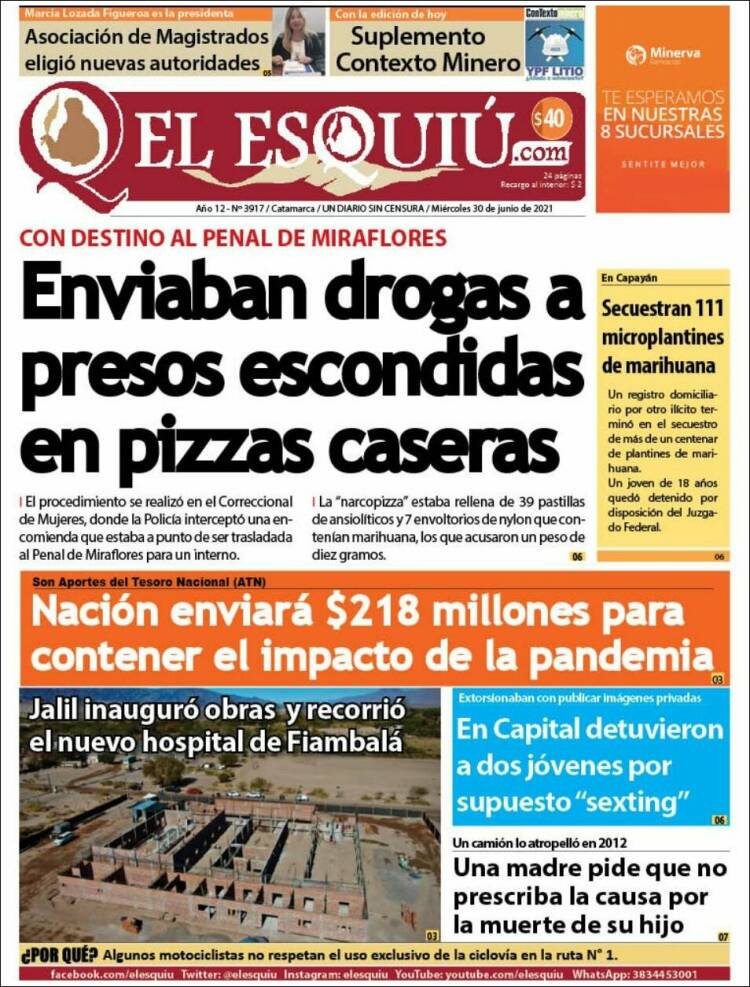 Portada de El Esquiu (Argentina)