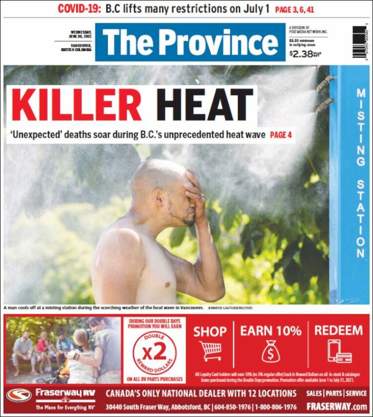 Portada de The Province (Canadá)