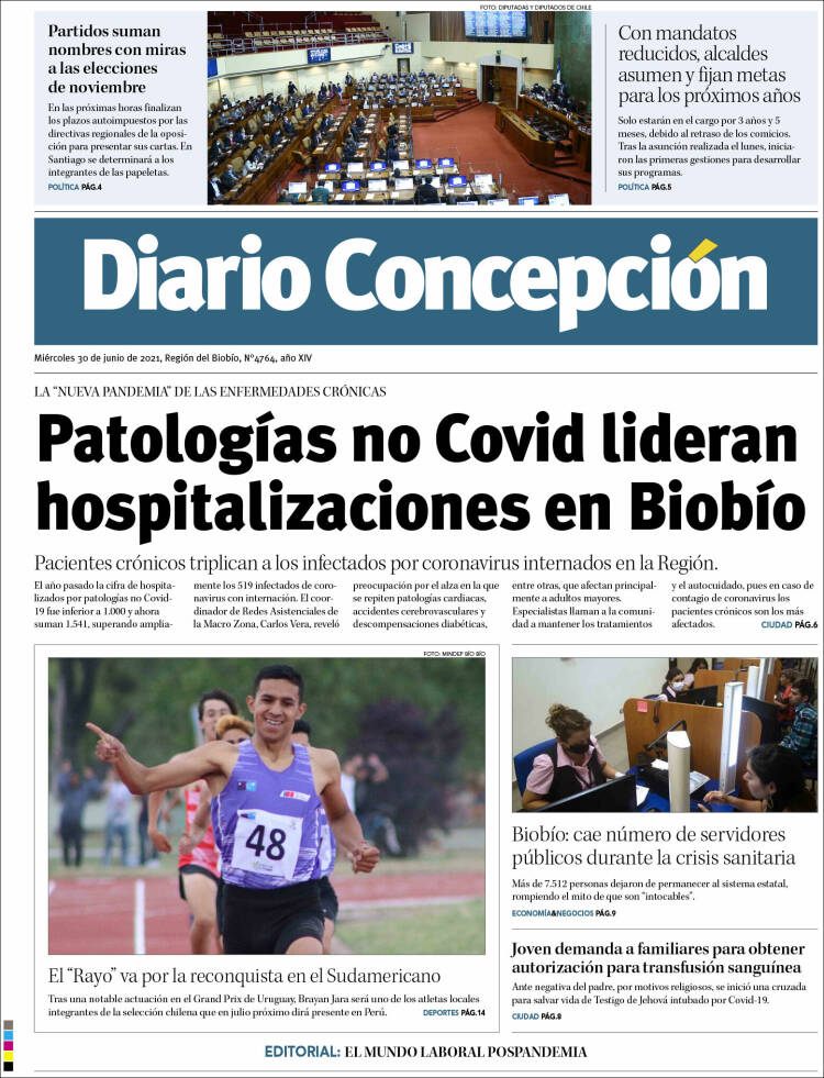 Portada de Diario de Concepción (Chile)