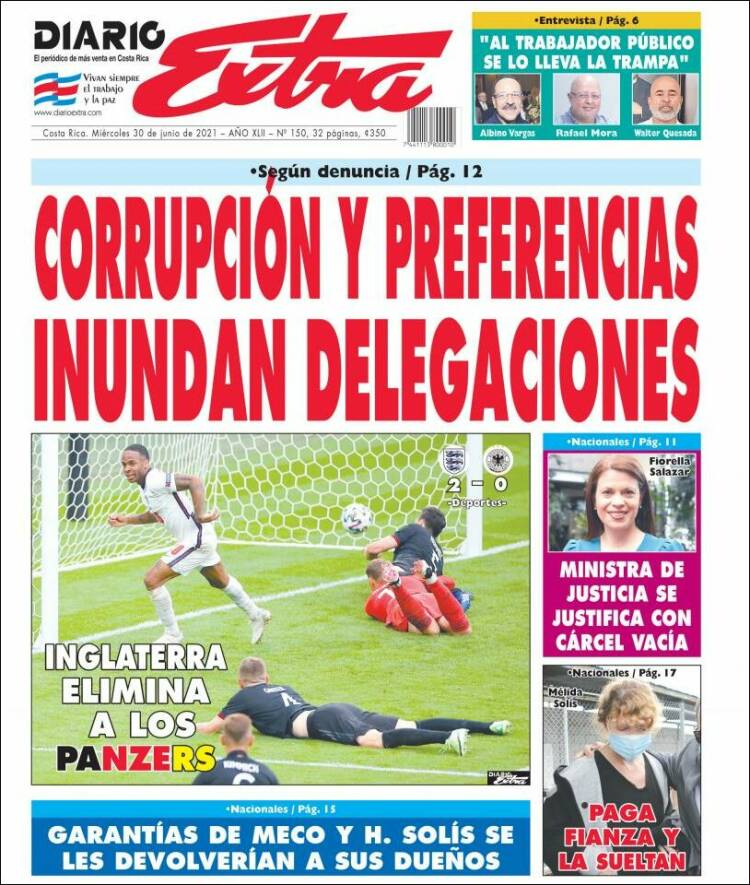 Portada de Diario Extra (Costa Rica)
