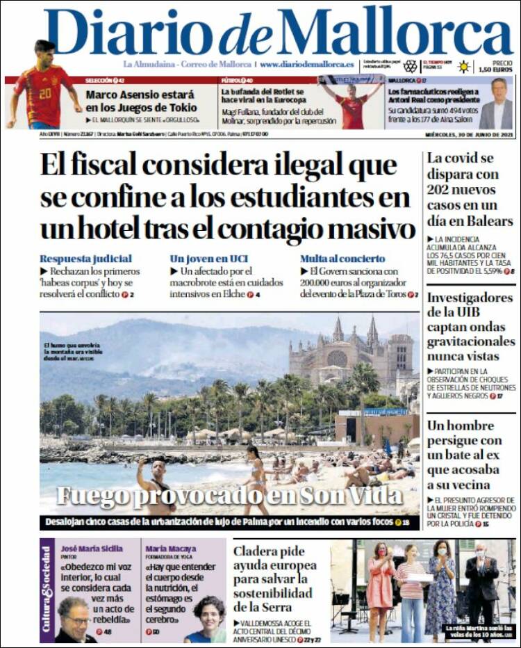 Portada de Diario de Mallorca (Espa&ntilde;a)