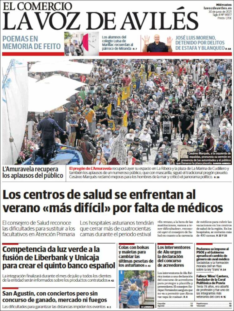 Portada de El Comercio - Avilés (Espa&ntilde;a)