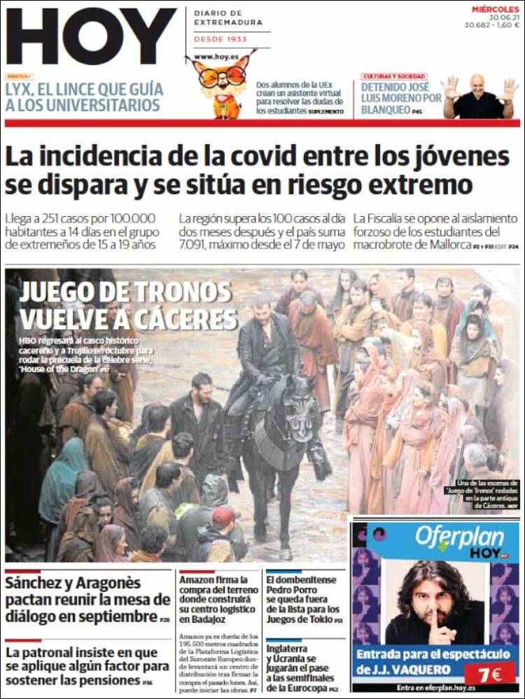 Portada de Hoy - Badajoz (Espa&ntilde;a)