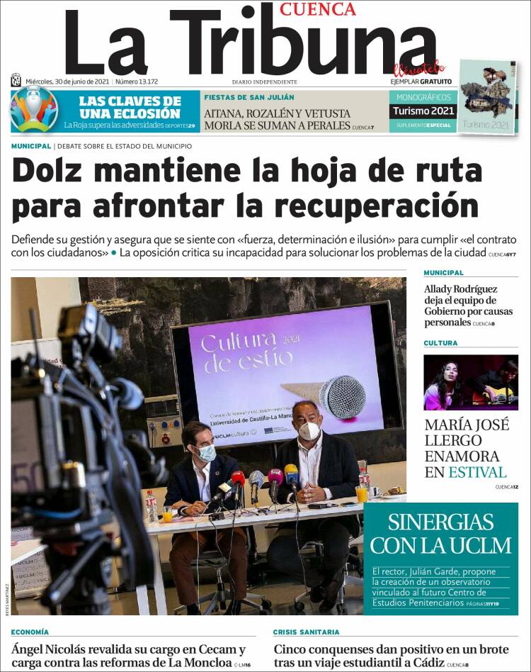 Portada de La Tribuna de Cuenca (Espa&ntilde;a)