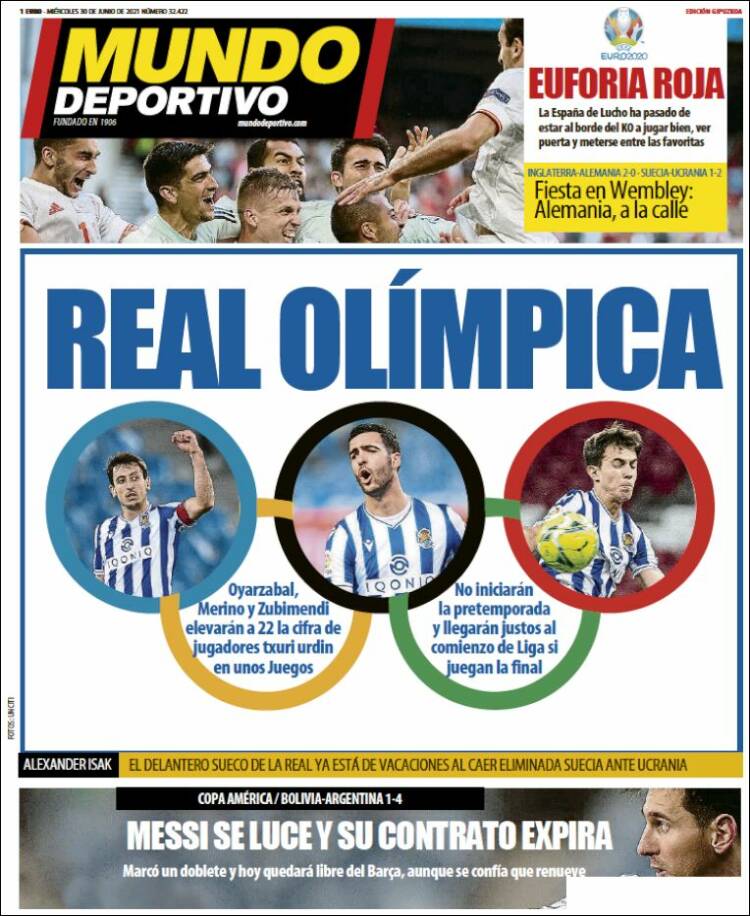 Portada de Mundo Deportivo Gipuzkoa (Espa&ntilde;a)