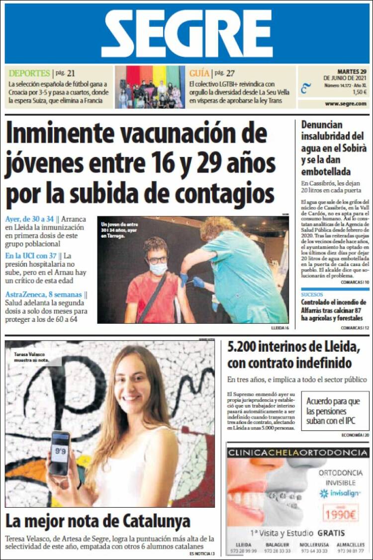 Portada de Segre  (Espa&ntilde;a)