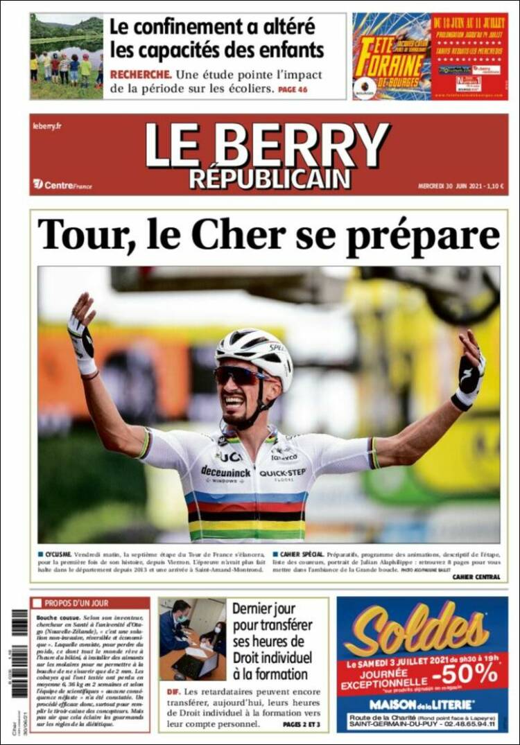 Portada de Berry Republicain (Francia)