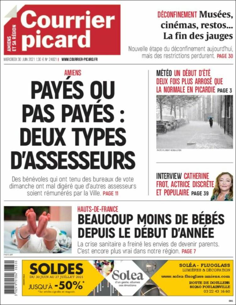 Portada de Courrier Picard (Francia)