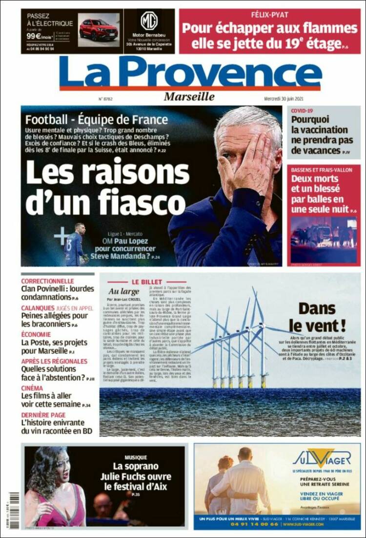 Portada de La Provence (Francia)