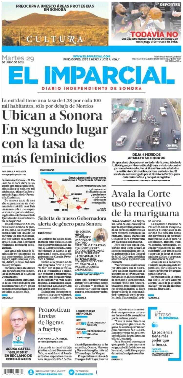 Portada de El Imparcial (M&eacute;xico)
