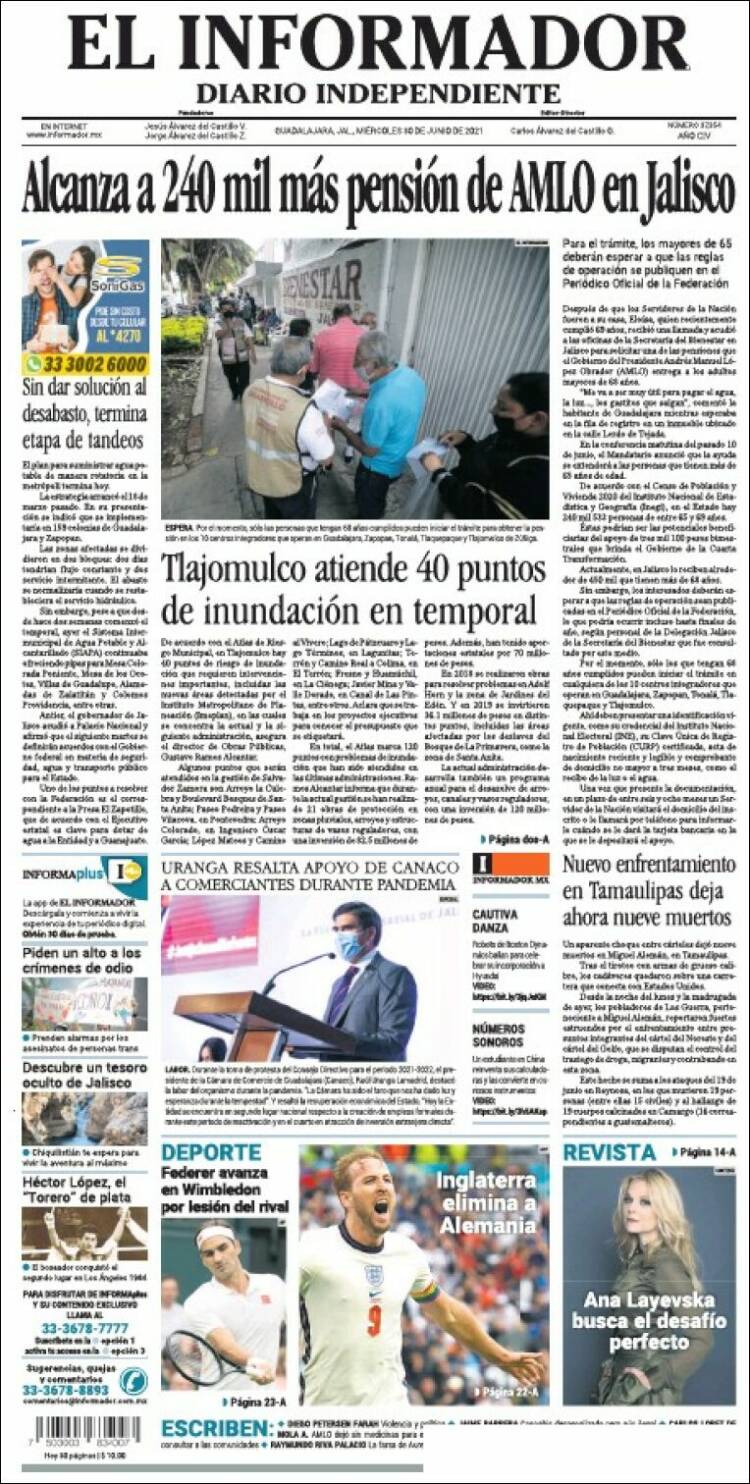 Portada de El Informador (M&eacute;xico)