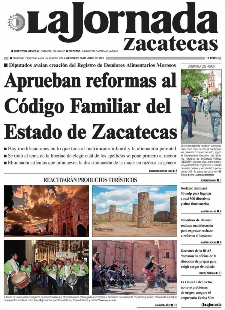 Portada de Jornada de Zacatecas (M&eacute;xico)