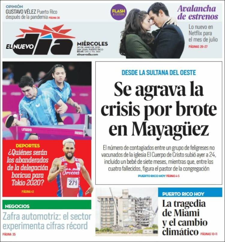 Portada de El Nuevo Día (Puerto Rico)