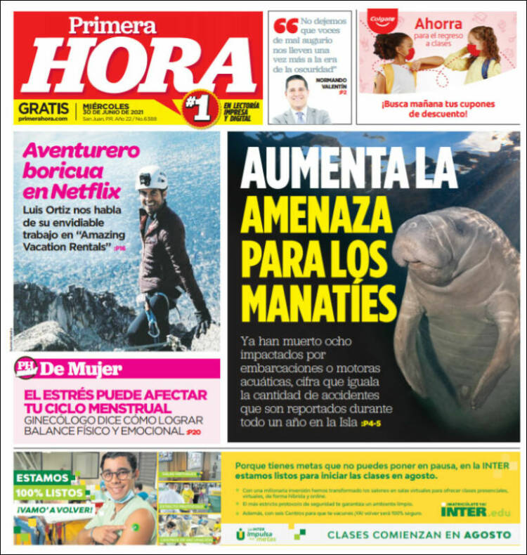 Portada de Primera Hora (Puerto Rico)