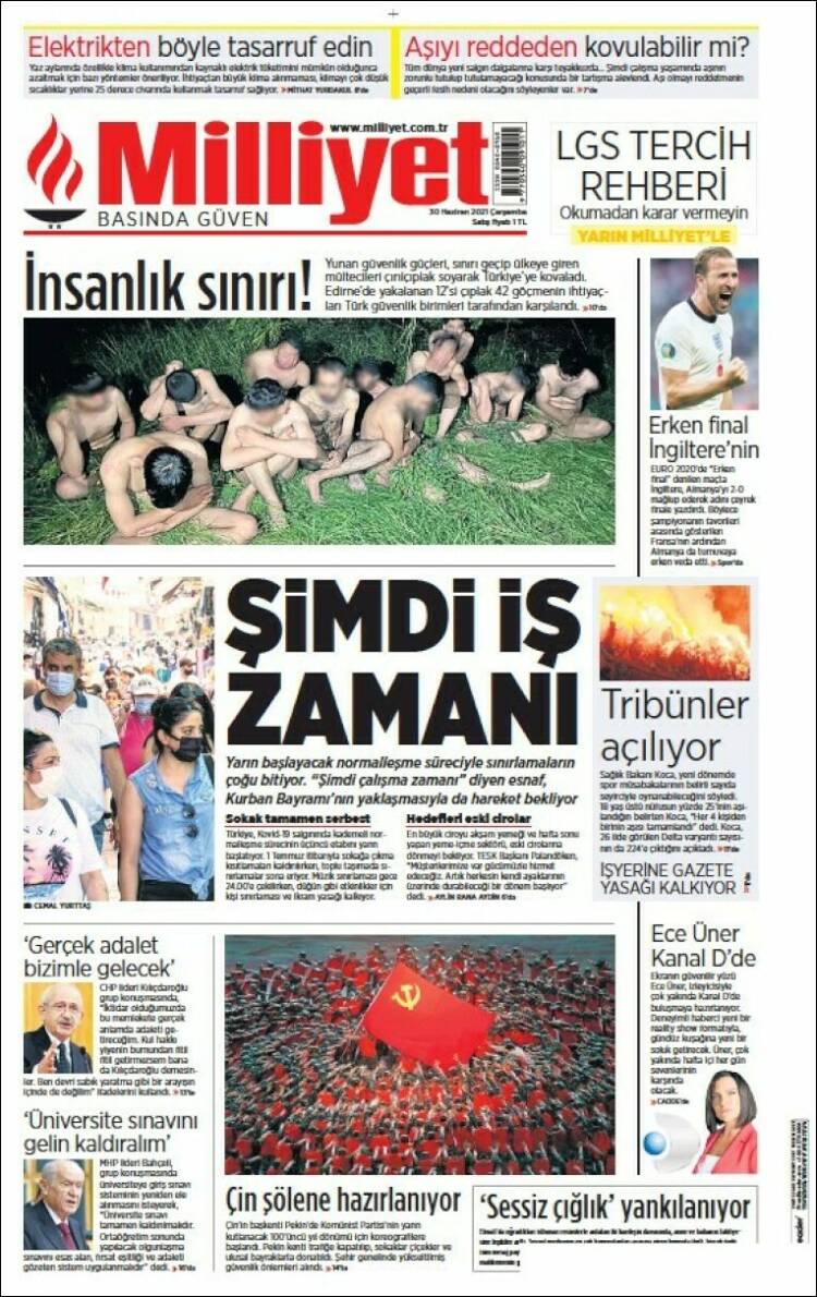 Portada de Milliyet (Turqu&iacute;a)