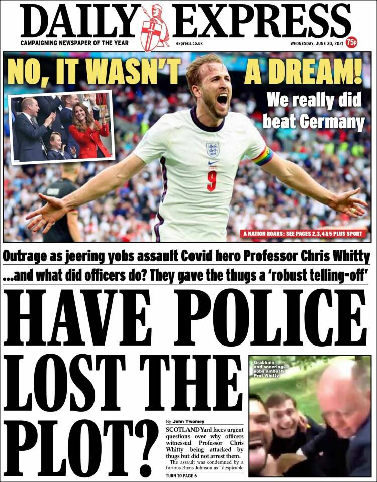 Portada de Daily Express (Reino Unido)