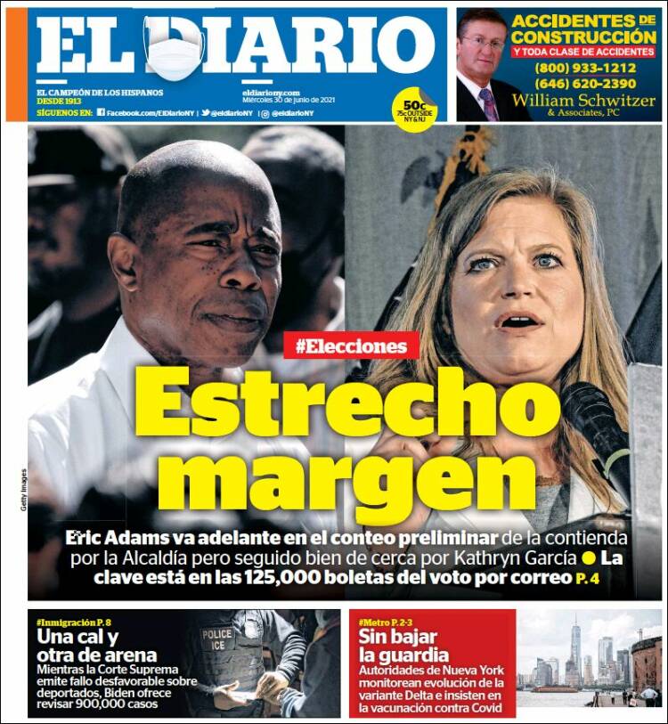 Portada de El Diario NY (USA)