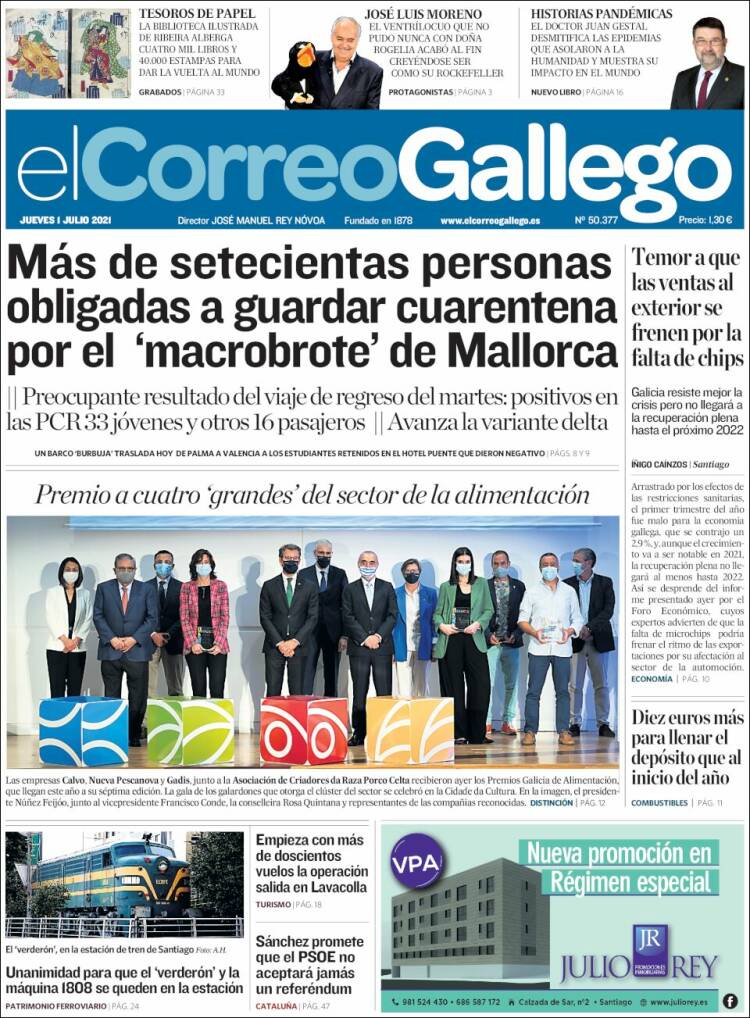 Portada de El Correo Gallego (España)