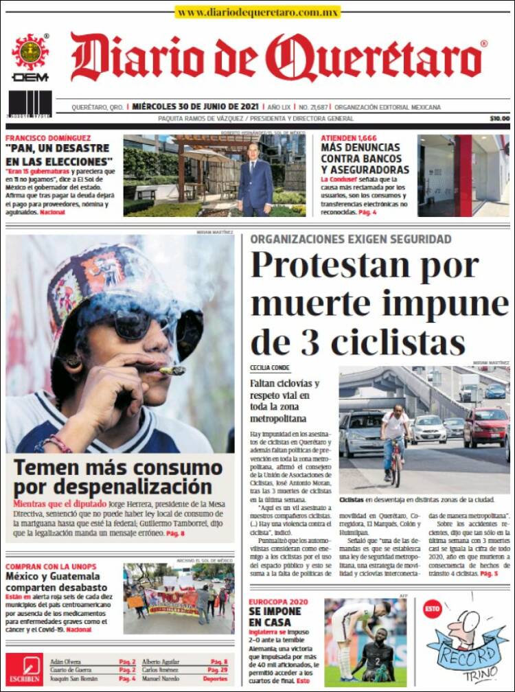 Portada de Diario de Querétaro (México)