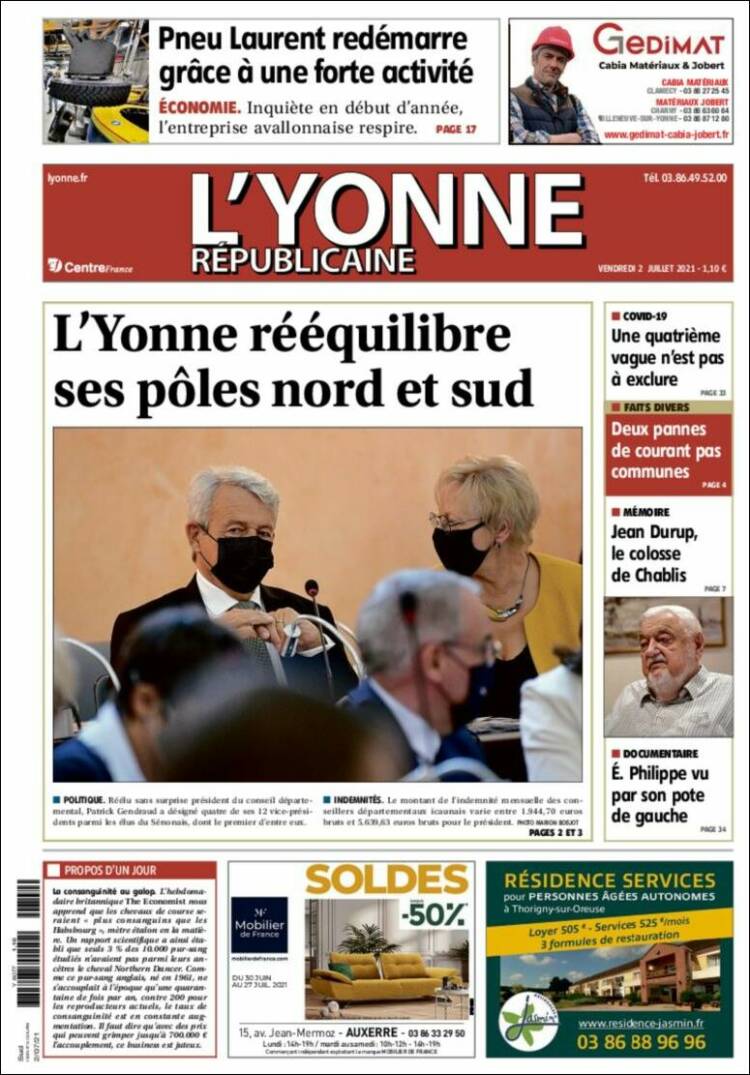 Portada de L'Yonne-Républicaine (Francia)