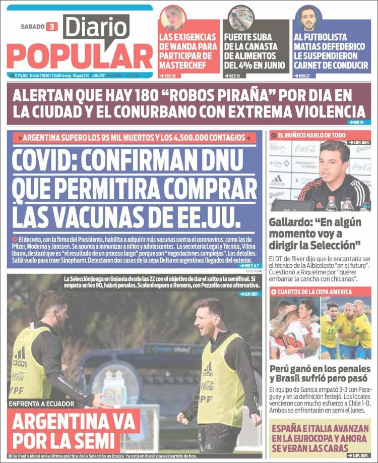 Portada de Diario Popular (Argentina)