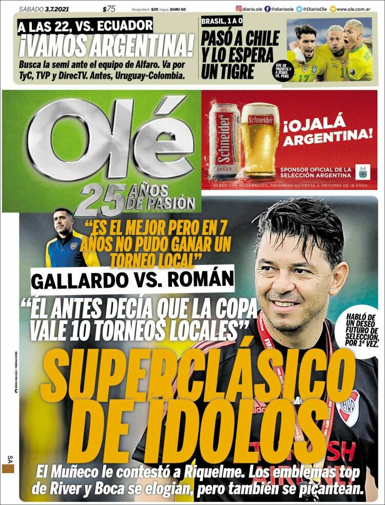 Portada de Olé (Argentina)