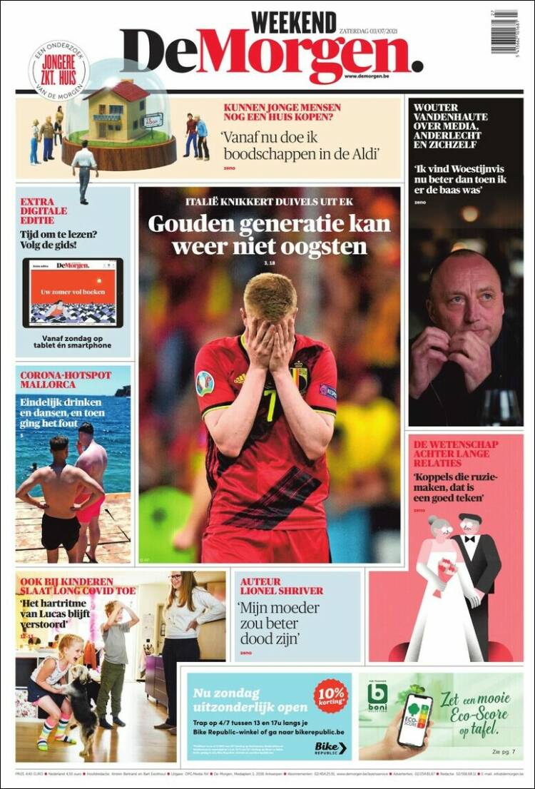 Portada de De Morgen (B&eacute;lgica)