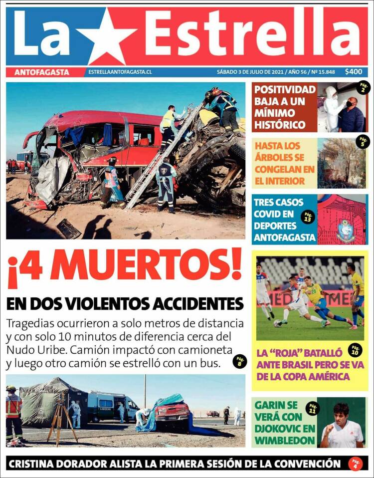 Portada de La Estrella del Norte (Chile)