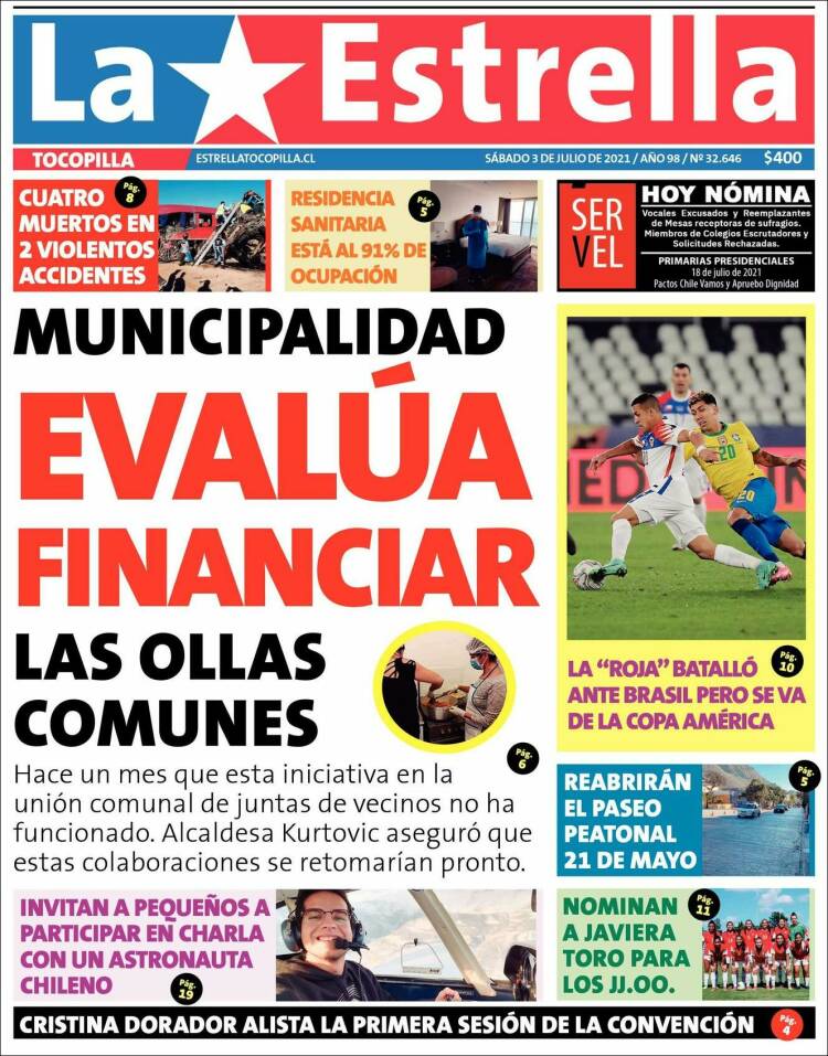 Portada de La Estrella de Tocopilla (Chile)