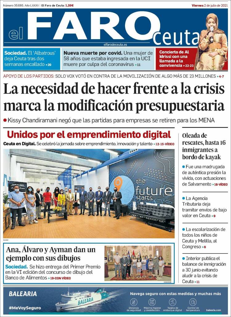 Portada de El Faro de Ceuta (Espa&ntilde;a)