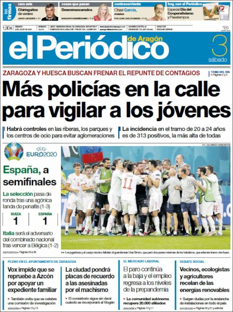 Portada de El Periódico de Aragón (Espa&ntilde;a)