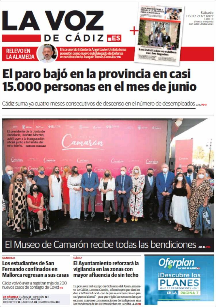 Portada de La Voz de Cádiz (Espa&ntilde;a)